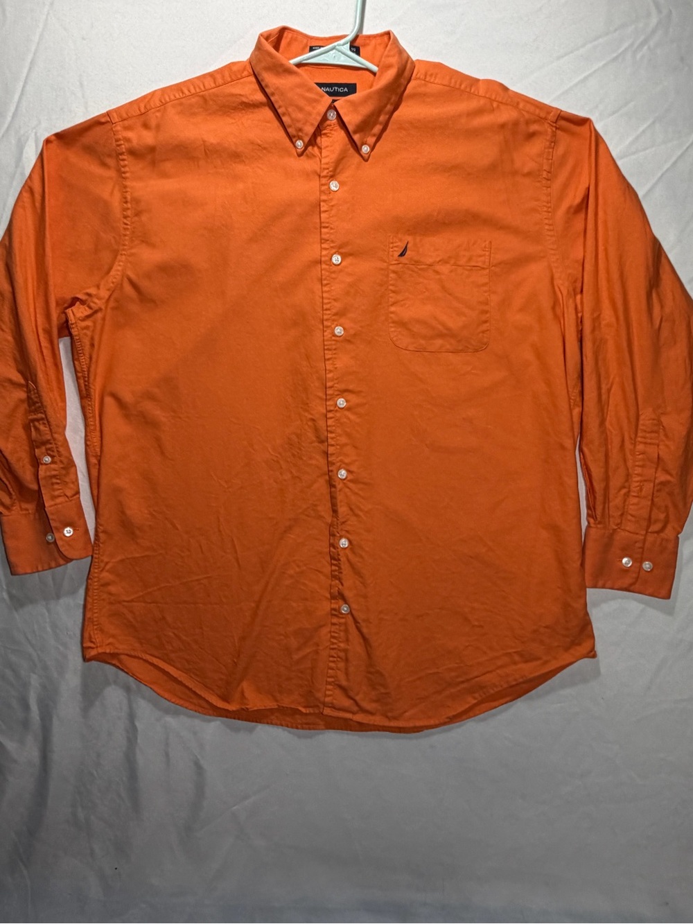 Nautica Orange Long-Sleeve Button-Down Shirt
